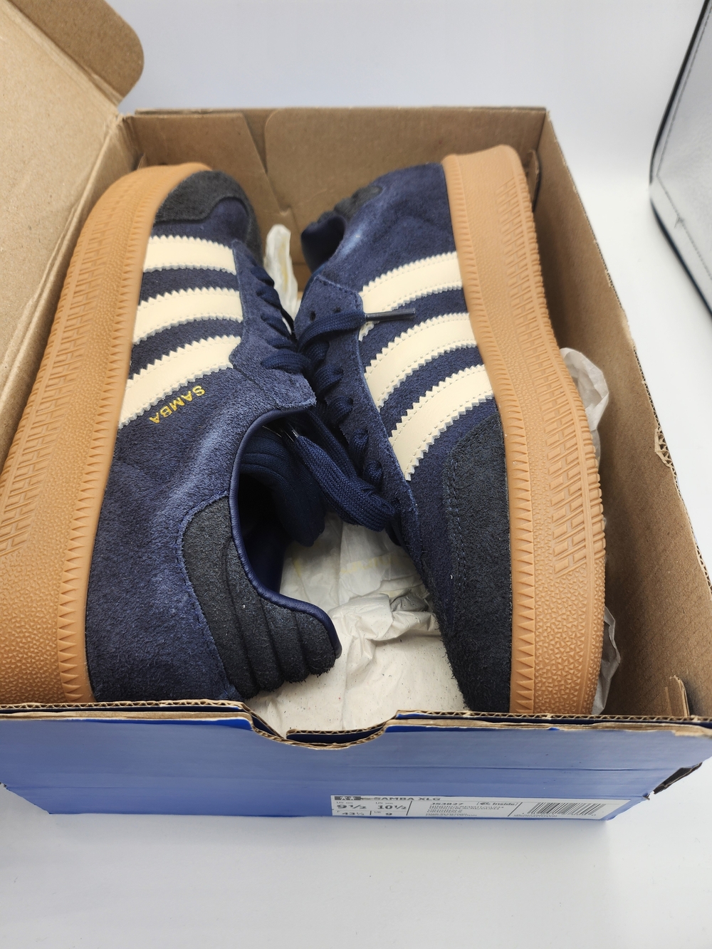 Adidas Samba Navy Blue Cream Gum Size 9.5M/10.5W - Picture 7 of 9